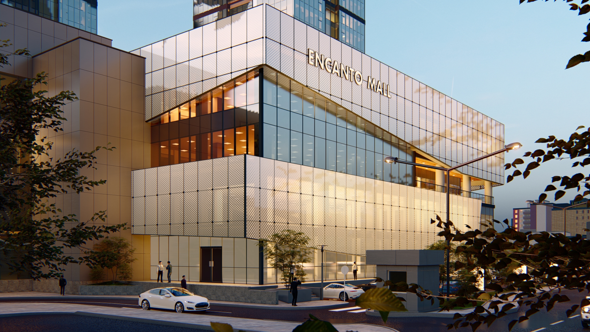 Shopping mall exterior facade